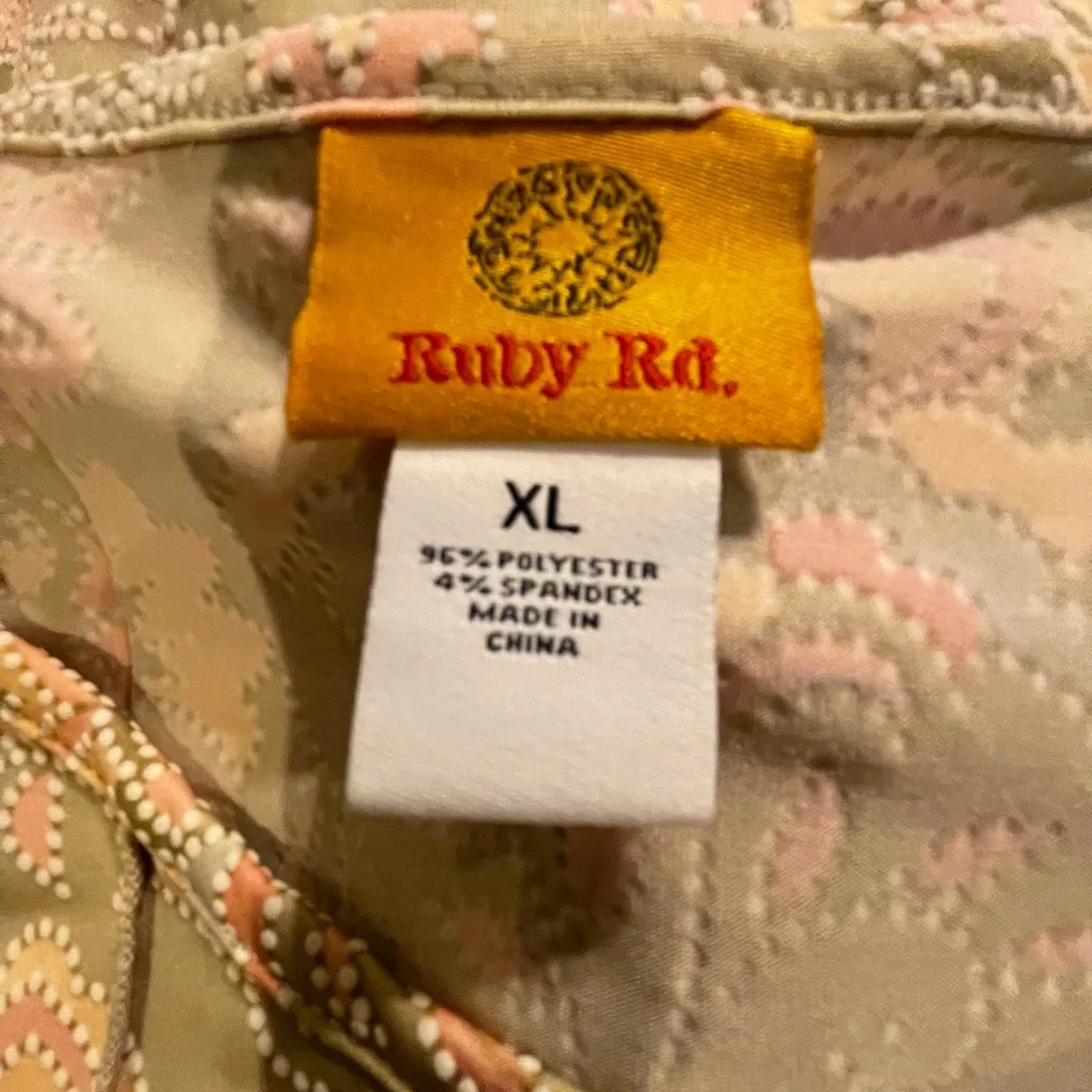 Ruby Rd. Textured Dot & Floral Print Dress XL FREE SHIP - Picture 5 of 5